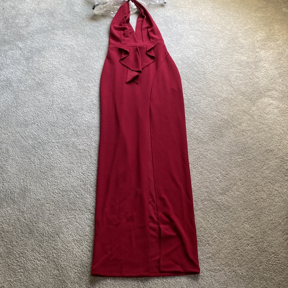 Long elegant ruby dress